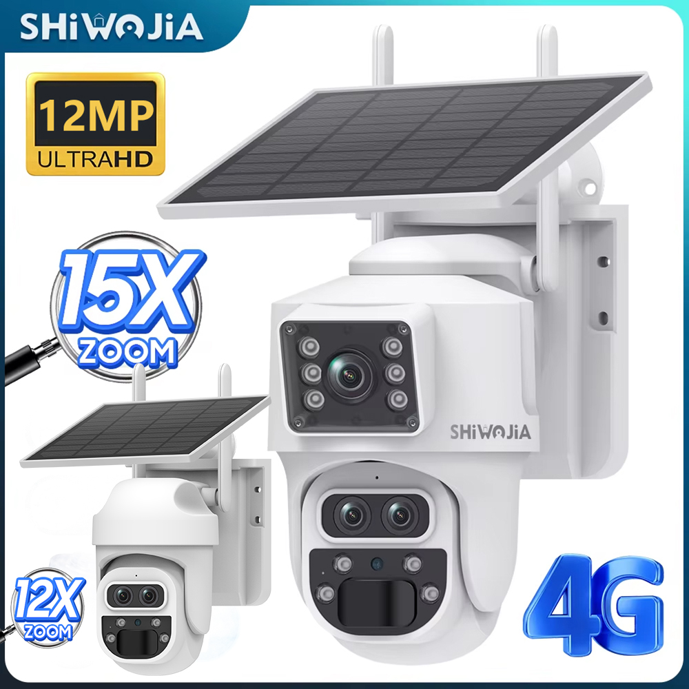 Home Security Panel - SHIWOJIA 12MP 6K 15X Zoom كاميرا