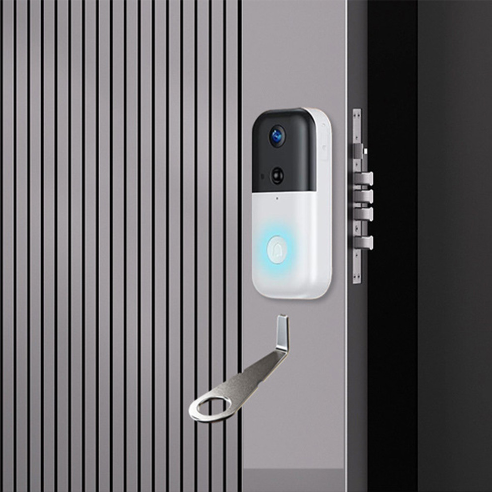 Home Security Essential - مفتاح فضي لجرس الباب بالفيديو لكاميرا