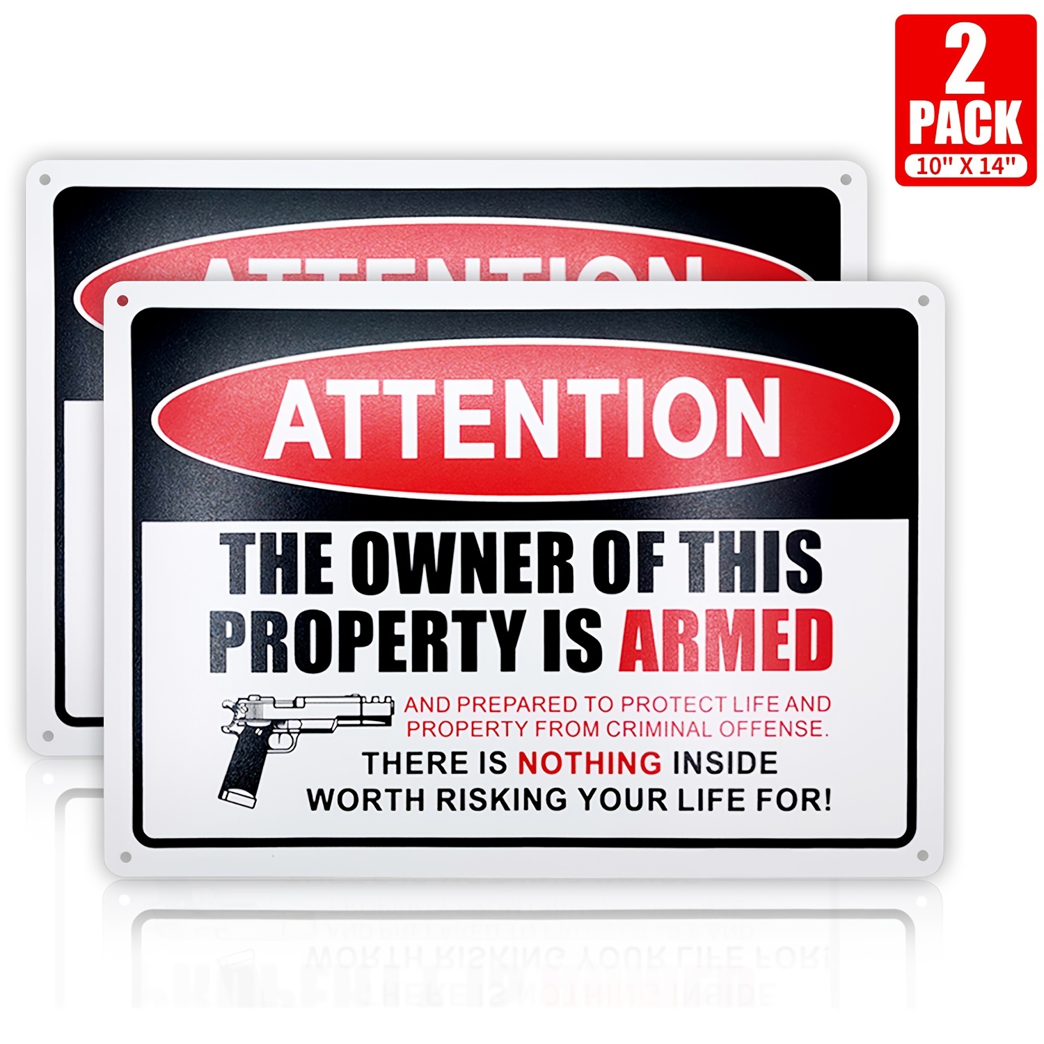Home Security Outdoor - علامات أمن الممتلكات المسلحة - ألومنيوم