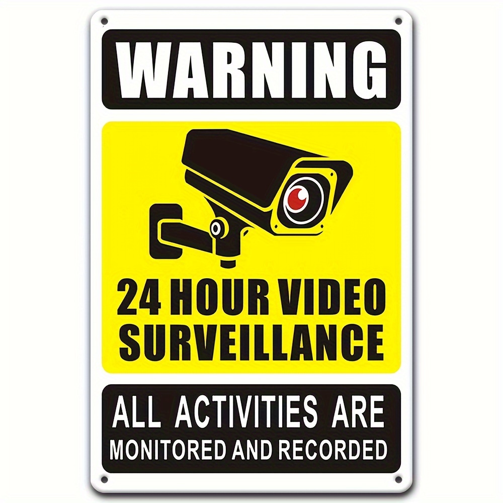 Home Security Panel - علامة تحذير للمراقبة بالفيديو لمدة 24/7