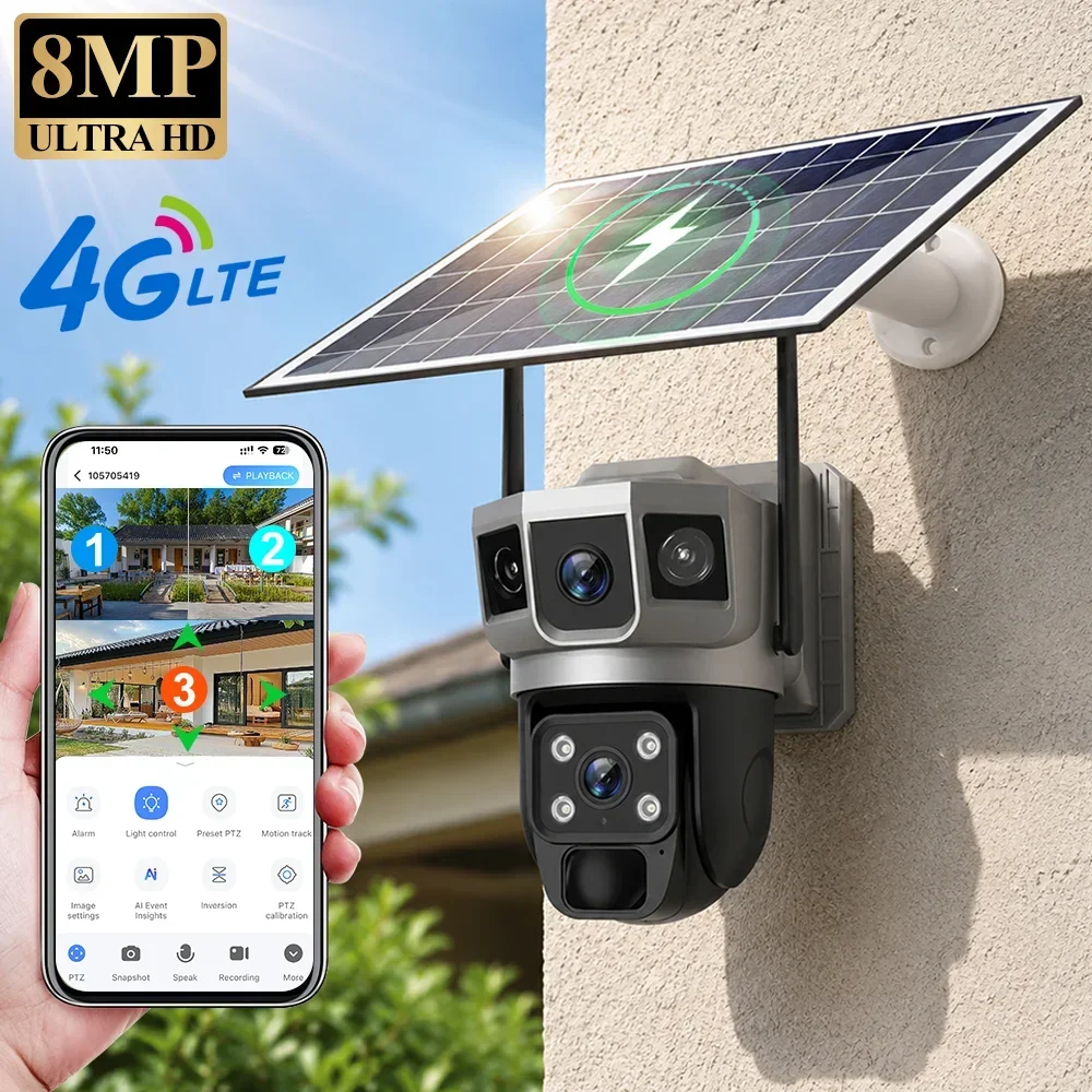 Home Security Panel - كاميرا V380 بدقة 4K مع 3