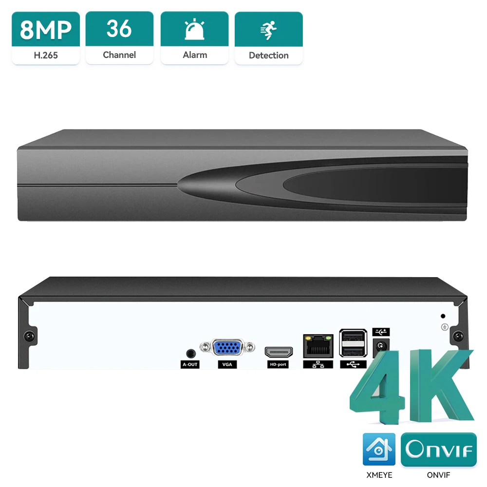 Home Security Upgrades - مسجل فيديو شبكي 4K ONVIF CCTV