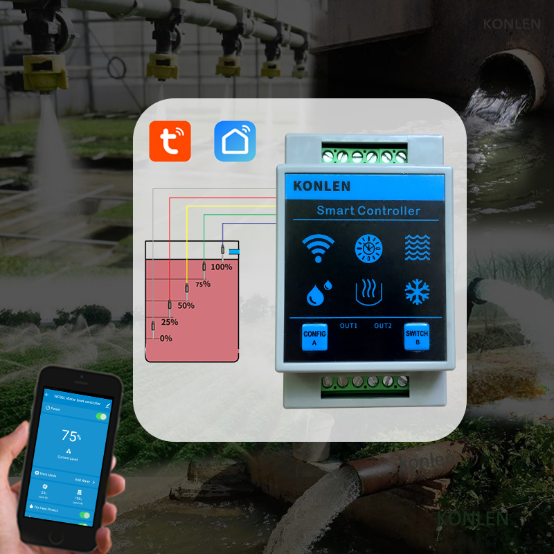 KONLEN Tuya مستشعر مستوى الميا - مراجعة Home Security Outdoor وسعره