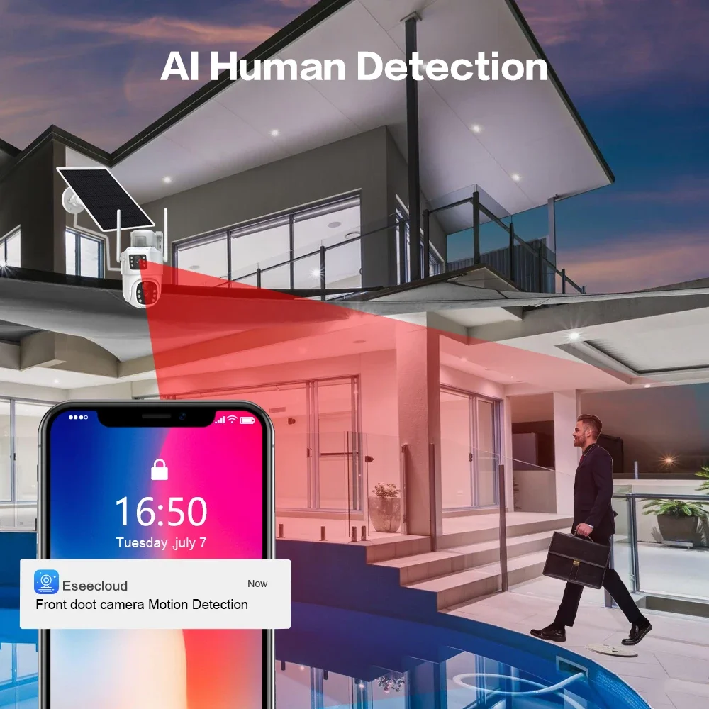 نظام كاميرا CCTV شمسي بعدسة مز - مراجعة Home Security Panel وسعره