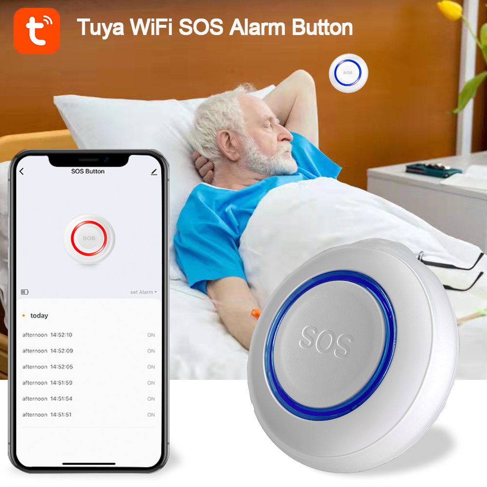 Tuya WiFi SOS زر إنذار بطارية  - مراجعة Home Security Outdoor وسعره