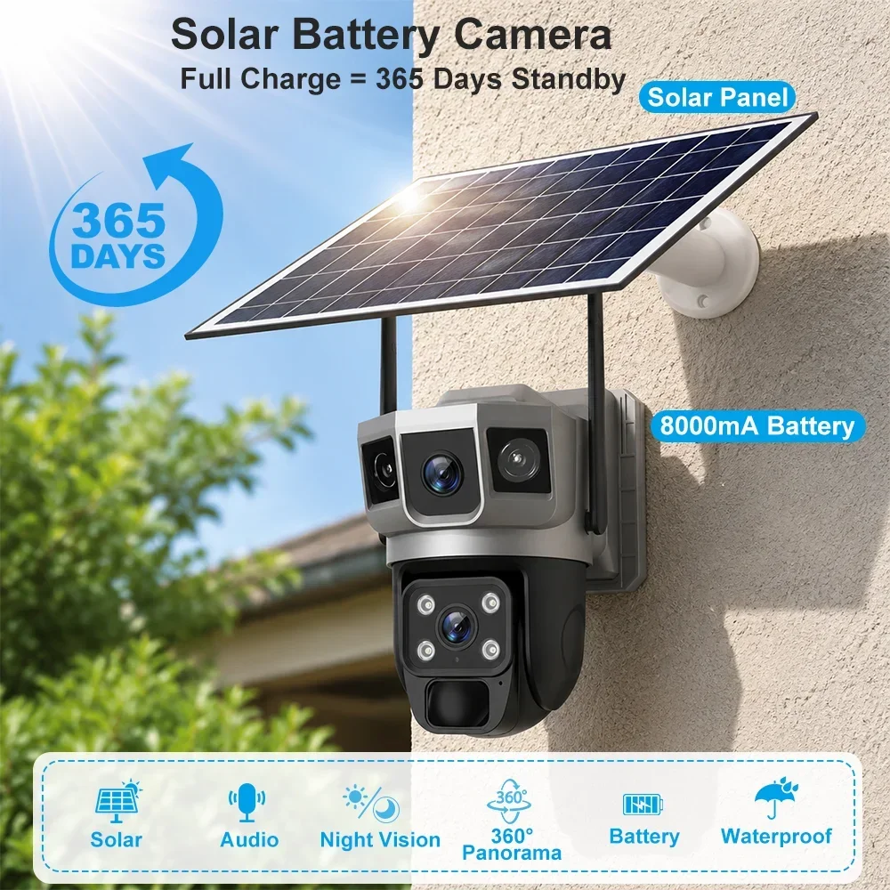 كاميرا V380 بدقة 4K مع 3 شاشات - مراجعة Home Security Panel وسعره