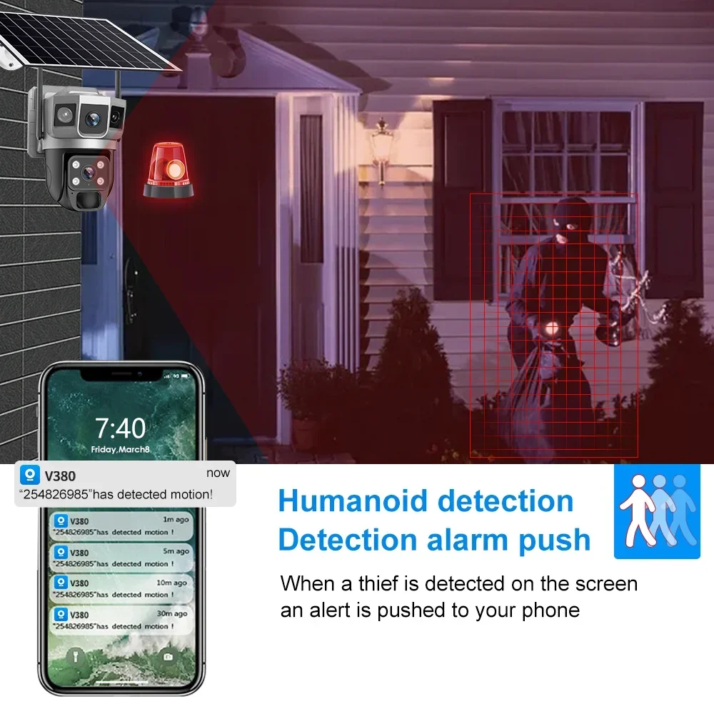 كاميرا V380 بدقة 4K مع 3 شاشات - مراجعة Home Security Panel وسعره