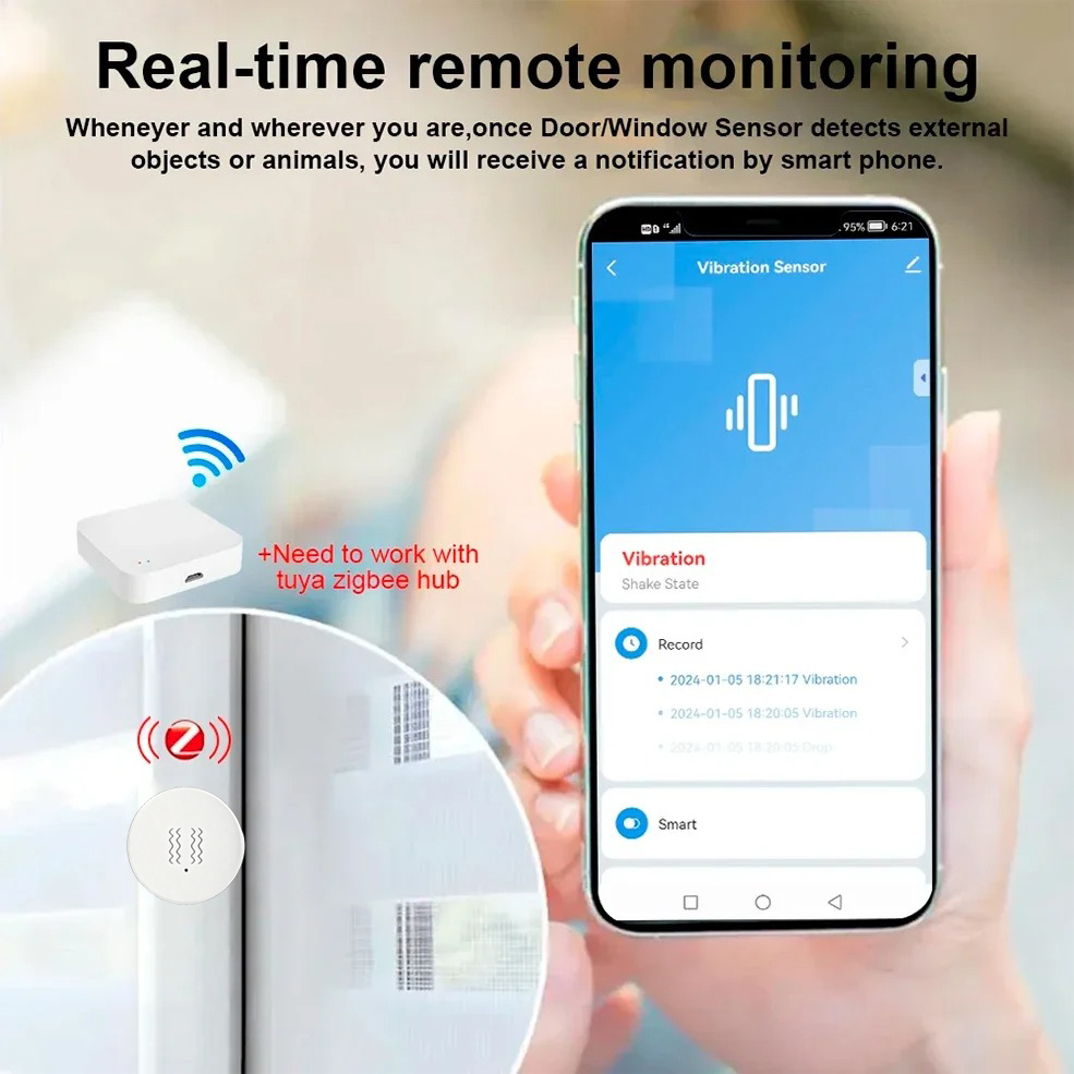 مستشعر اهتزاز ذكي من تويا زيجب - مراجعة Home Security App وسعره