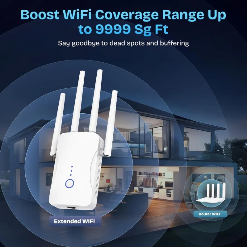 مكرر واي فاي ثنائي النطاق 2.4  - مراجعة Home Security Outdoor وسعره